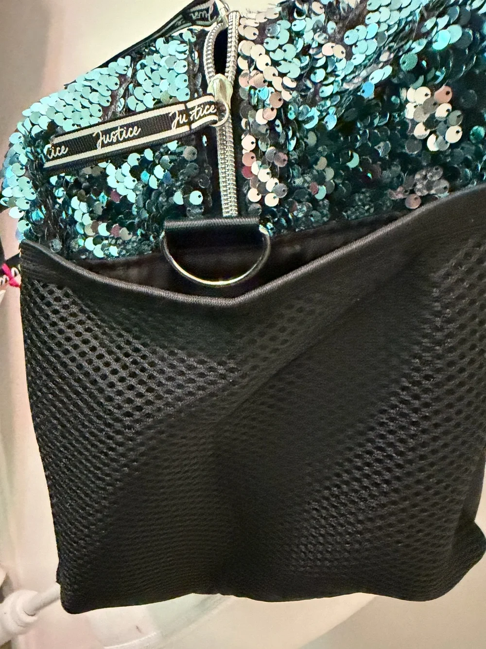 Justice Teal Sequin Dance Duffle Bag